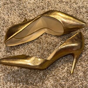 Michael Kors Metallic Gold Leather Stiletto Heels
